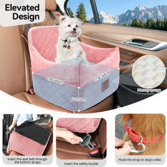 Poches de rangement pratiques sur le siège pour accessoires chiens.