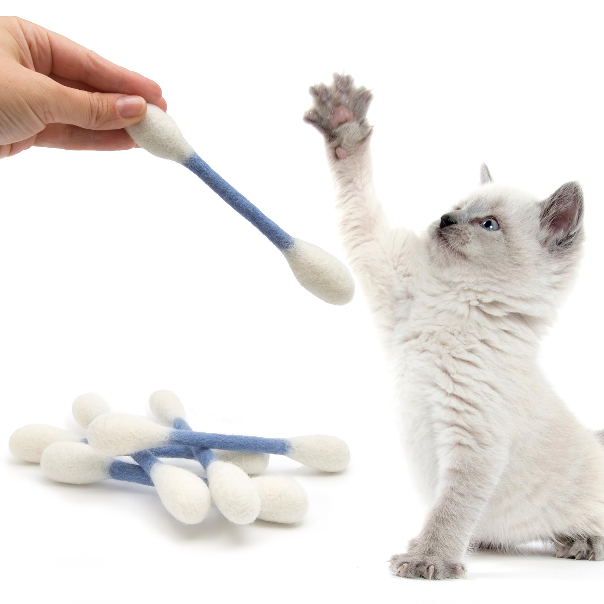 Glaciart One: jouet chat catnip en laine naturelle, sécurité et douceur.