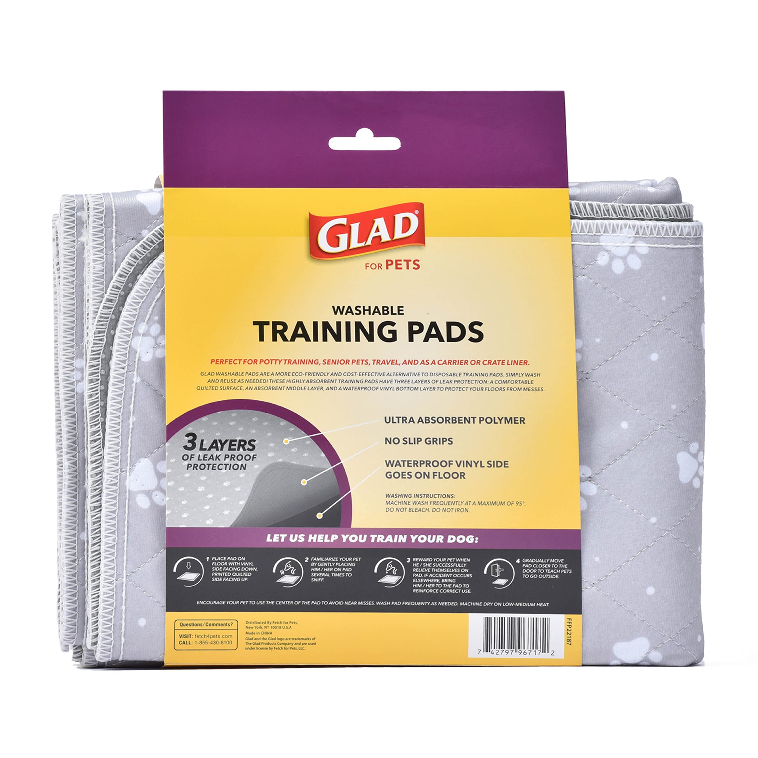 GLAD liner de caisse doux et absorbant, usage en voyage.