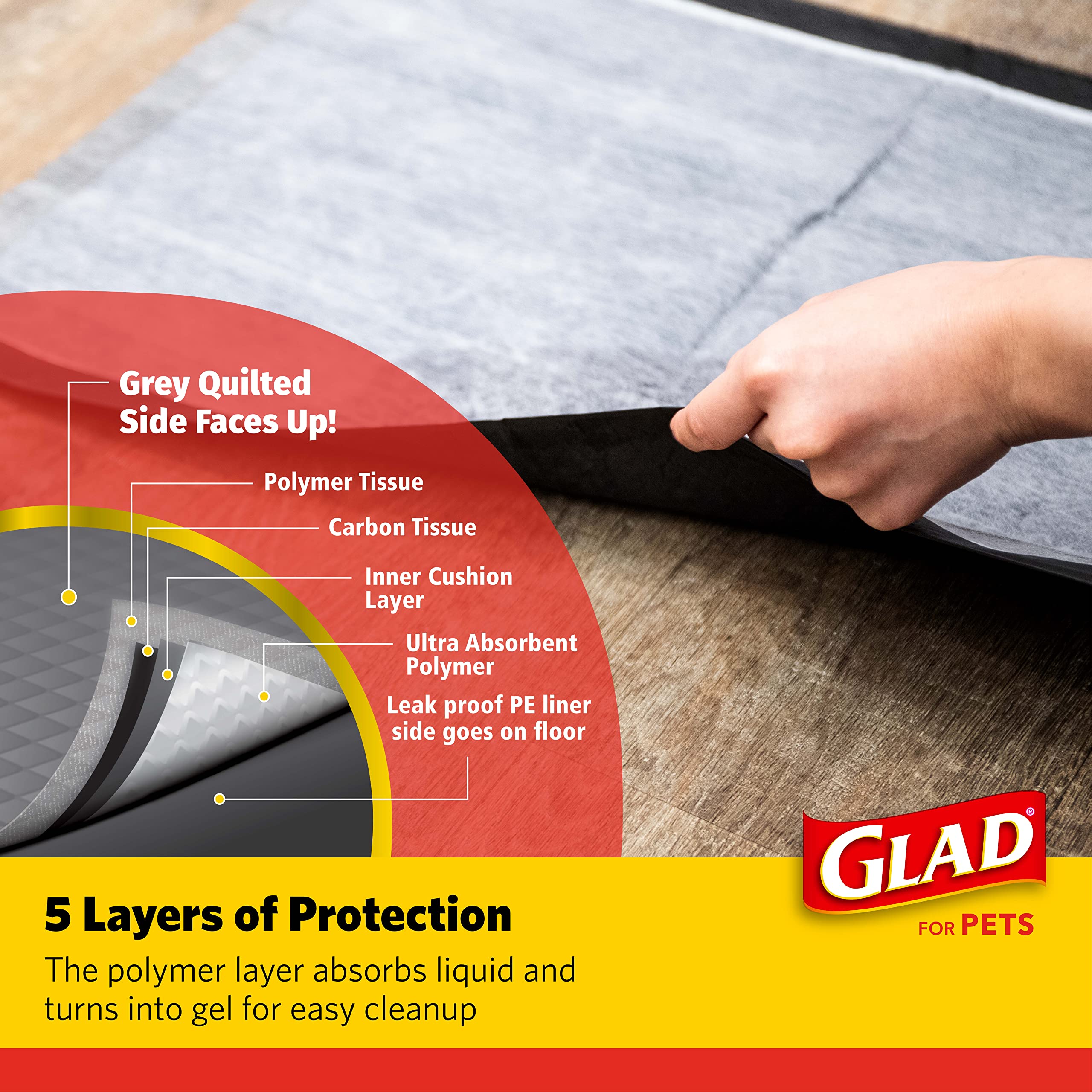 Lot économique Glad: 150 tapis pour entraînement et usage intérieur.