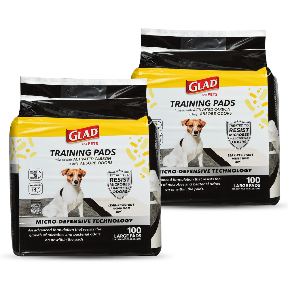 Tapis d'entraînement Glad pour animaux avec charbon actif absorbant les odeurs.