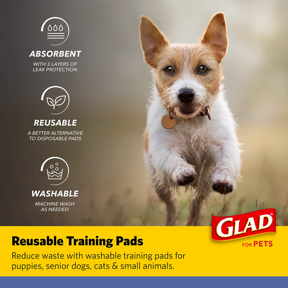 GLAD pour animaux: tapis gris à 3 couches anti-fuites protégeant les sols