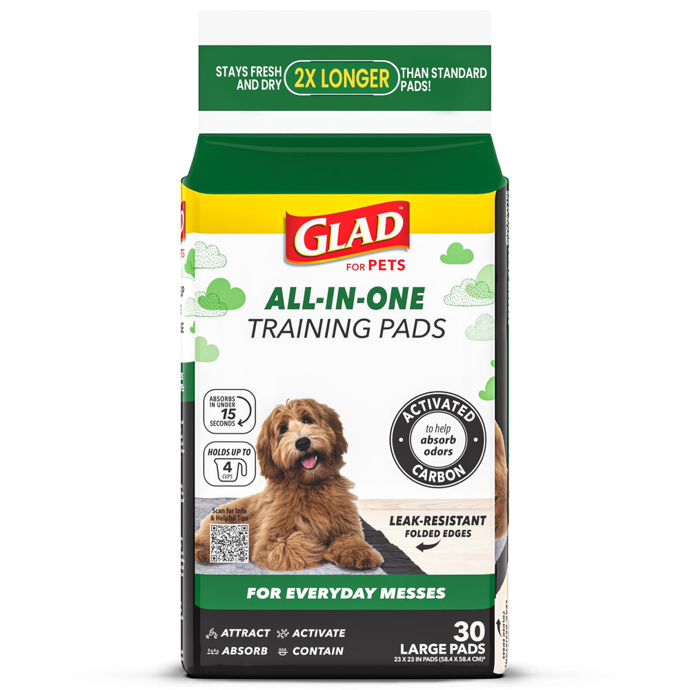 Glad for Pets tapis-pipi charbon noir 23x23 01 – absorption rapide pour entraînement intérieur