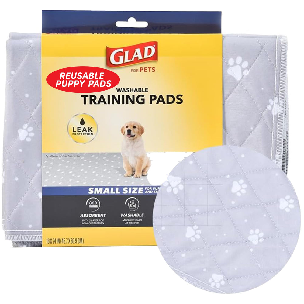 GLAD pour animaux: tapis réutilisable gris 18x24, idéal pour l'entraînement des chiots