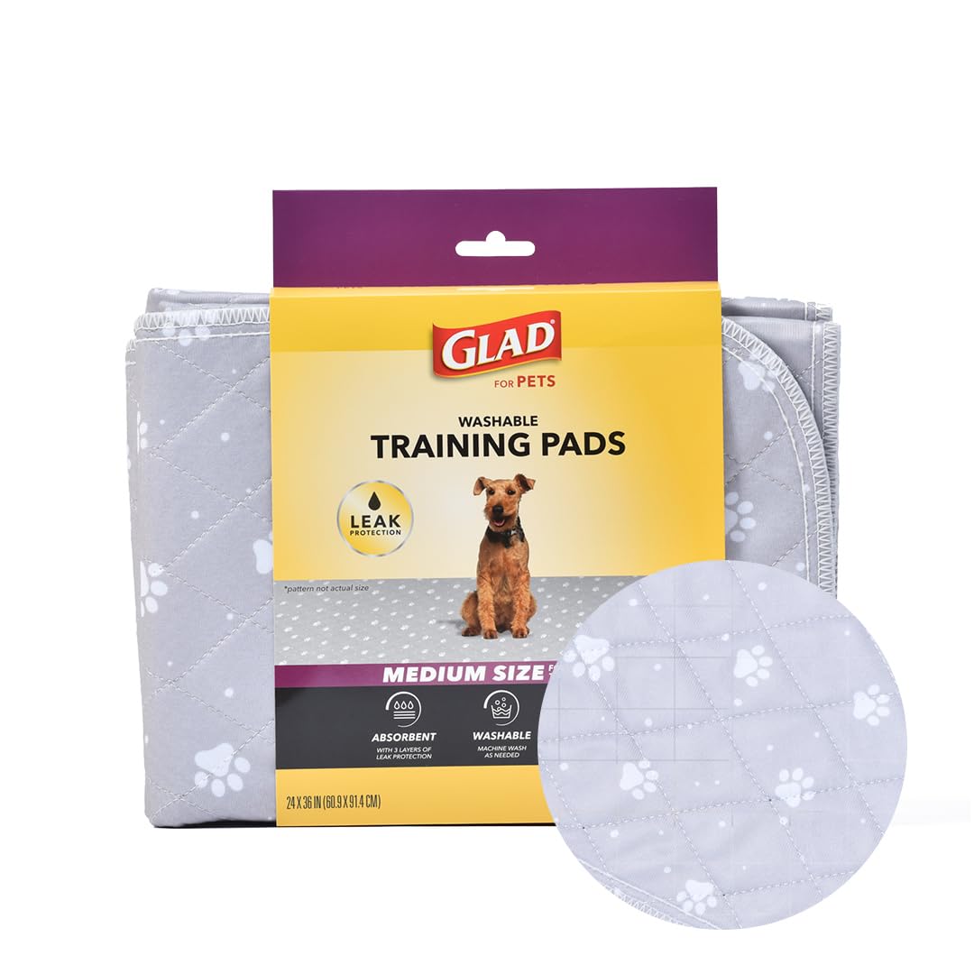GLAD tapis d'entraînement gris pour chien, réutilisable et pratique.
