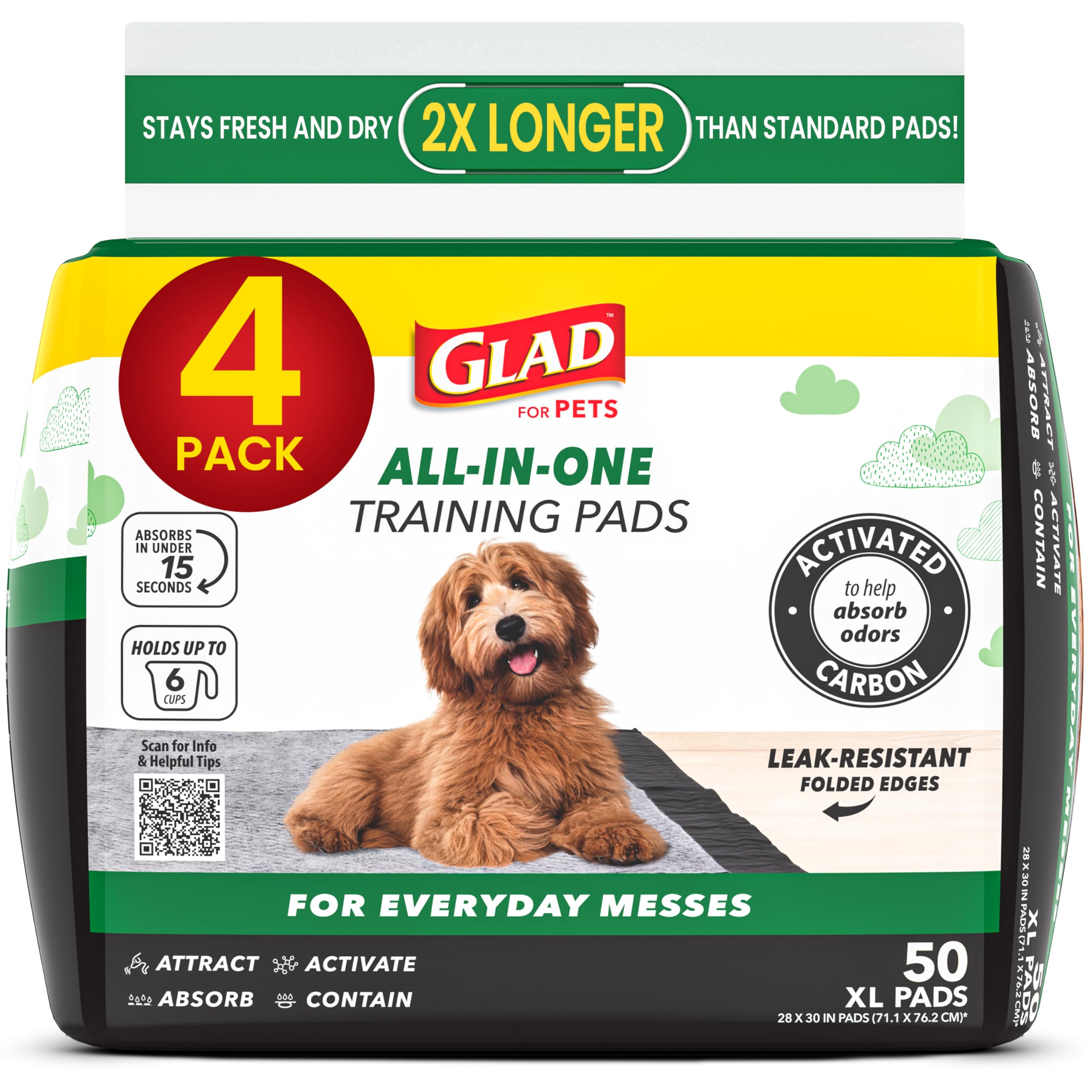Glad tapis d’entraînement extra-grand, grande surface et absorption efficace.