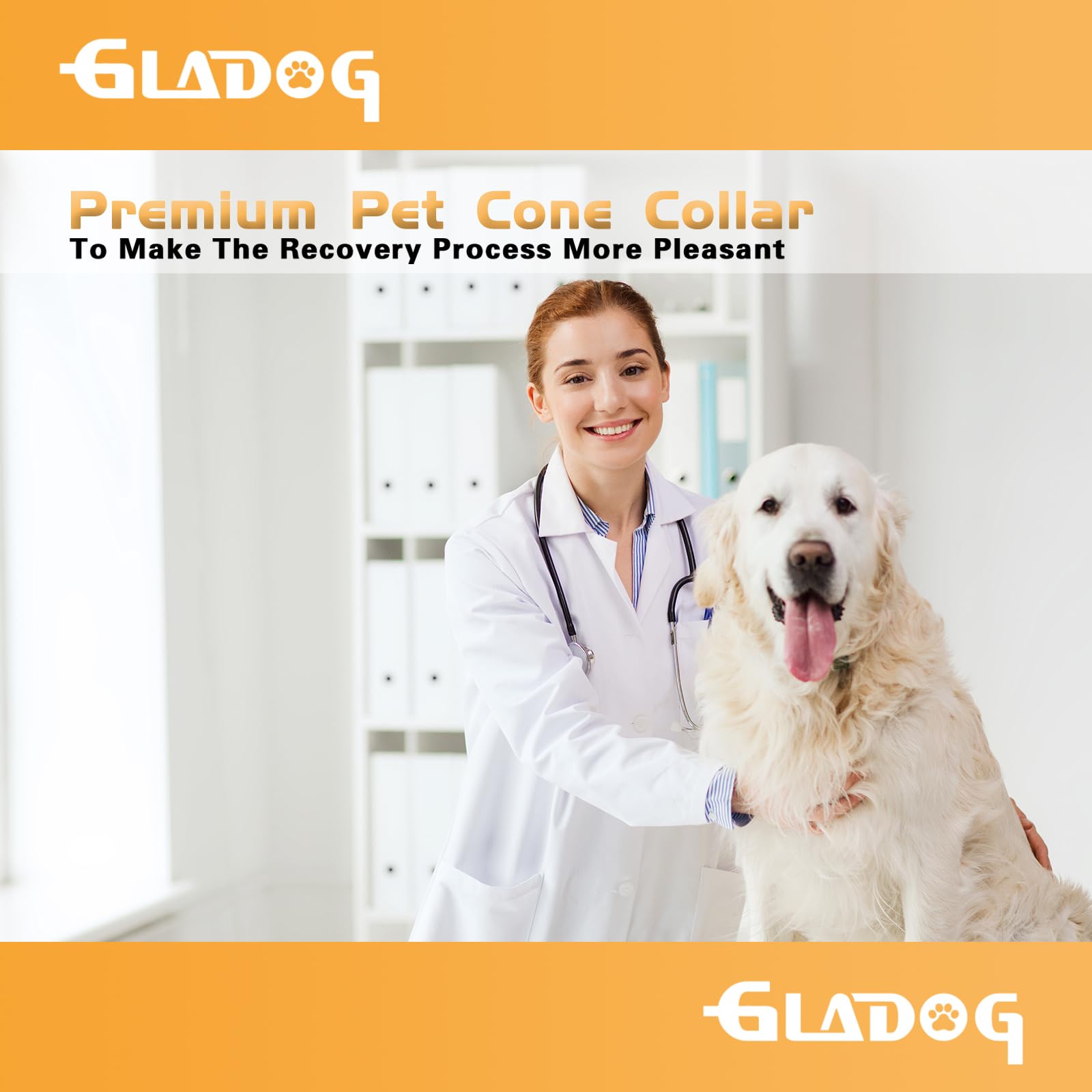 GLADOG collier conique doux, bords souples pour confort.