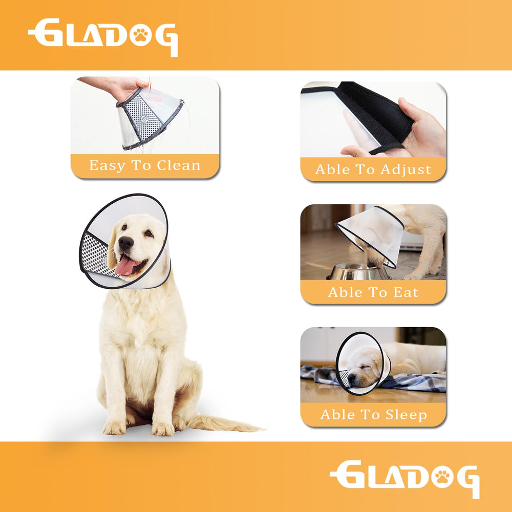 GLADOG cône léger pour chien, port confortable.