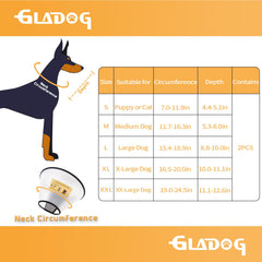 GLADOG collier conique doux matière translucide et vision claire