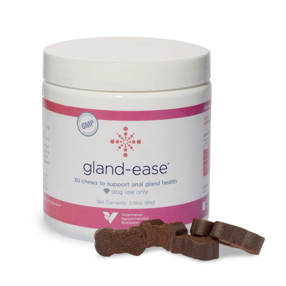 Gland-Ease emballage visible, pratique pour petits chiens.
