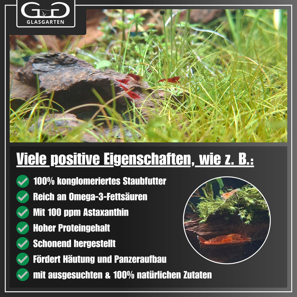 Nourriture quotidienne GLASGARTEN Care Food pour crevettes et escargots.