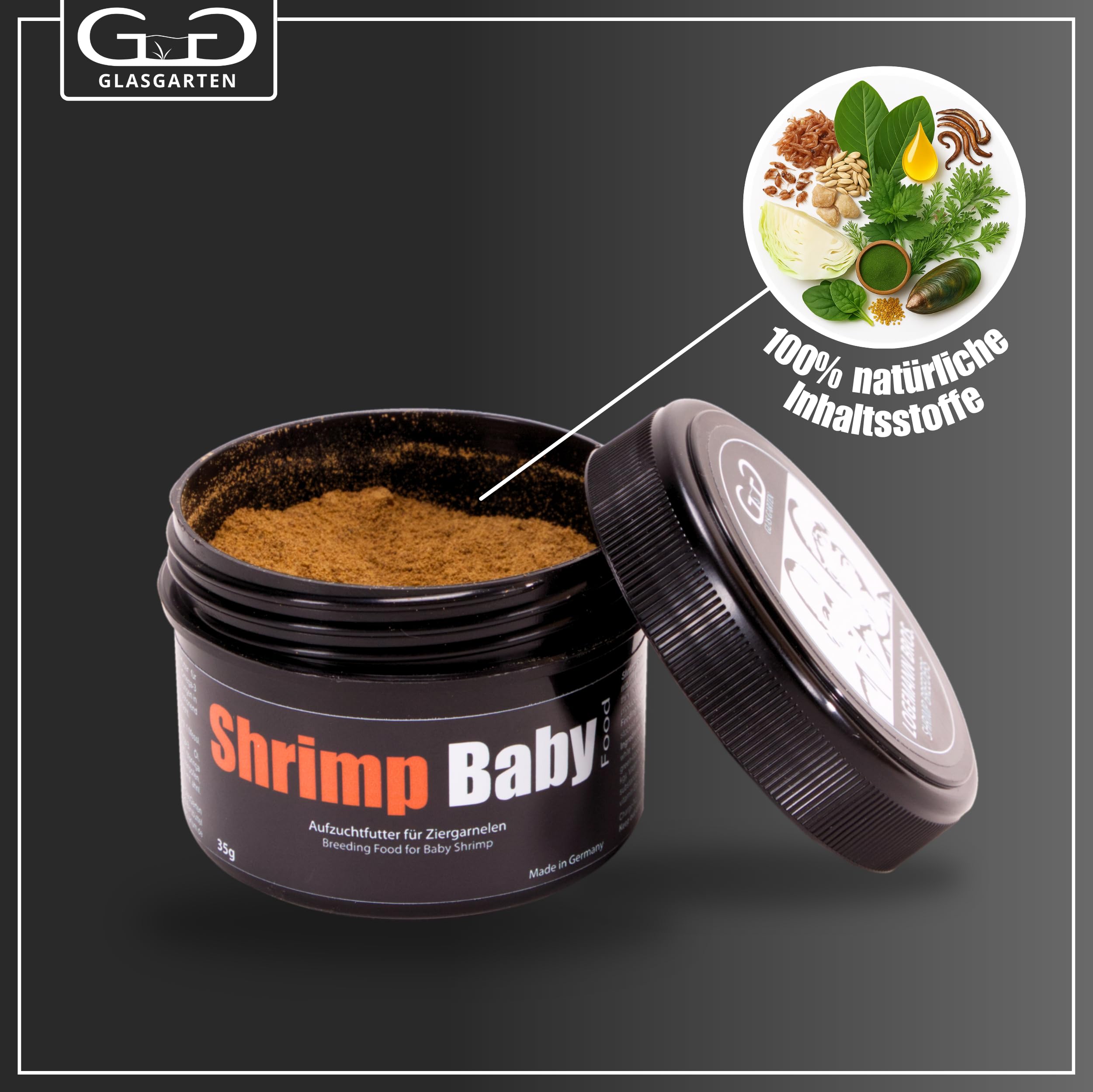 Granules film eau GlasGarten, nourrissent les crevettes sessiles efficacement.