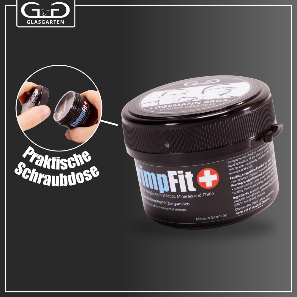 GlasGarten ShrimpFit ingrédients : β-glucanes et oligosaccharides inclus.