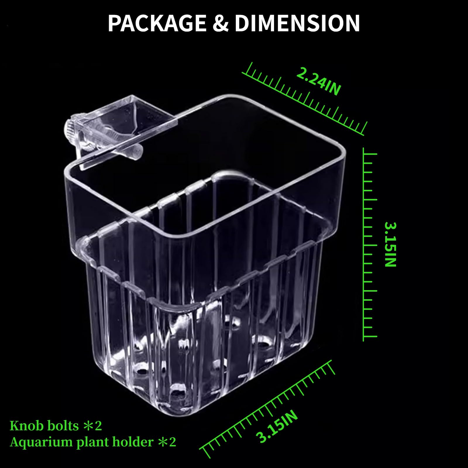 Hauteur compacte et design stable, facile à accrocher sur la paroi de l'aquarium.