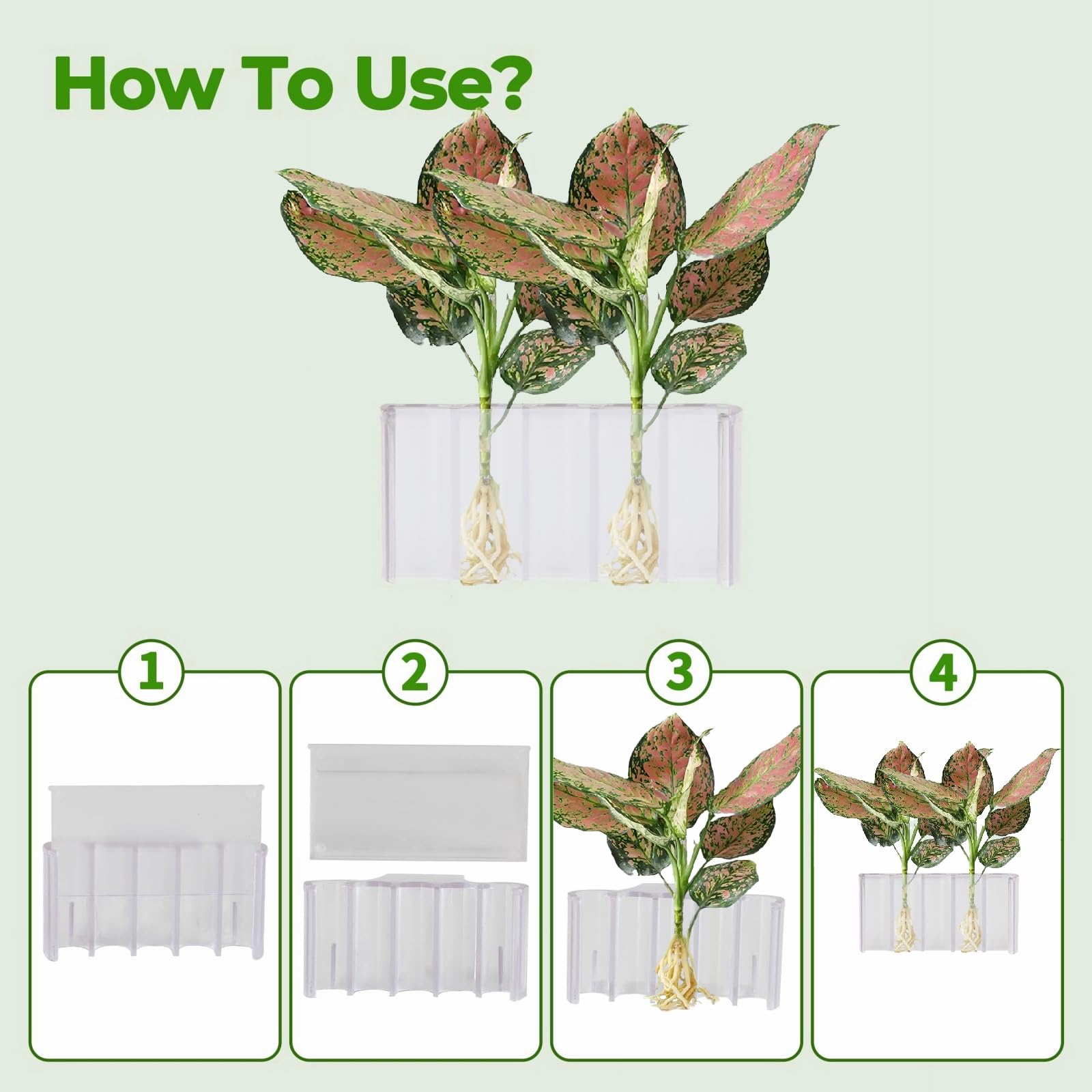 Support-plante GLEFLE pour aquarium, installation facile et esthétique.