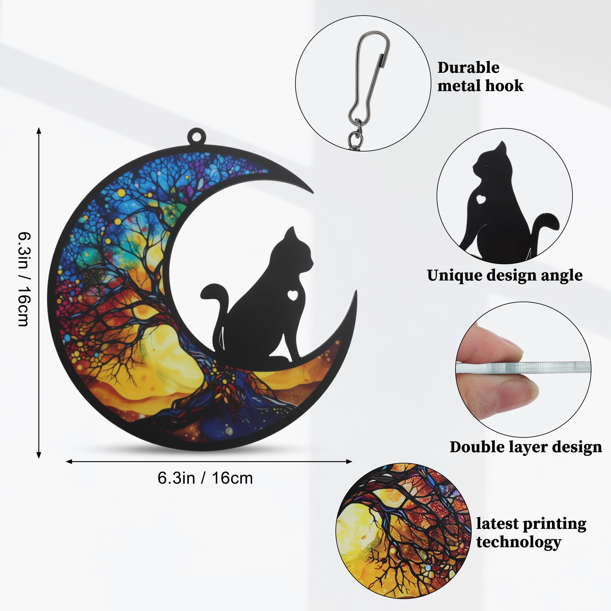 GLIDESMOOTH chaîne et crochet pour accrocher le suncatcher près d'une fenêtre