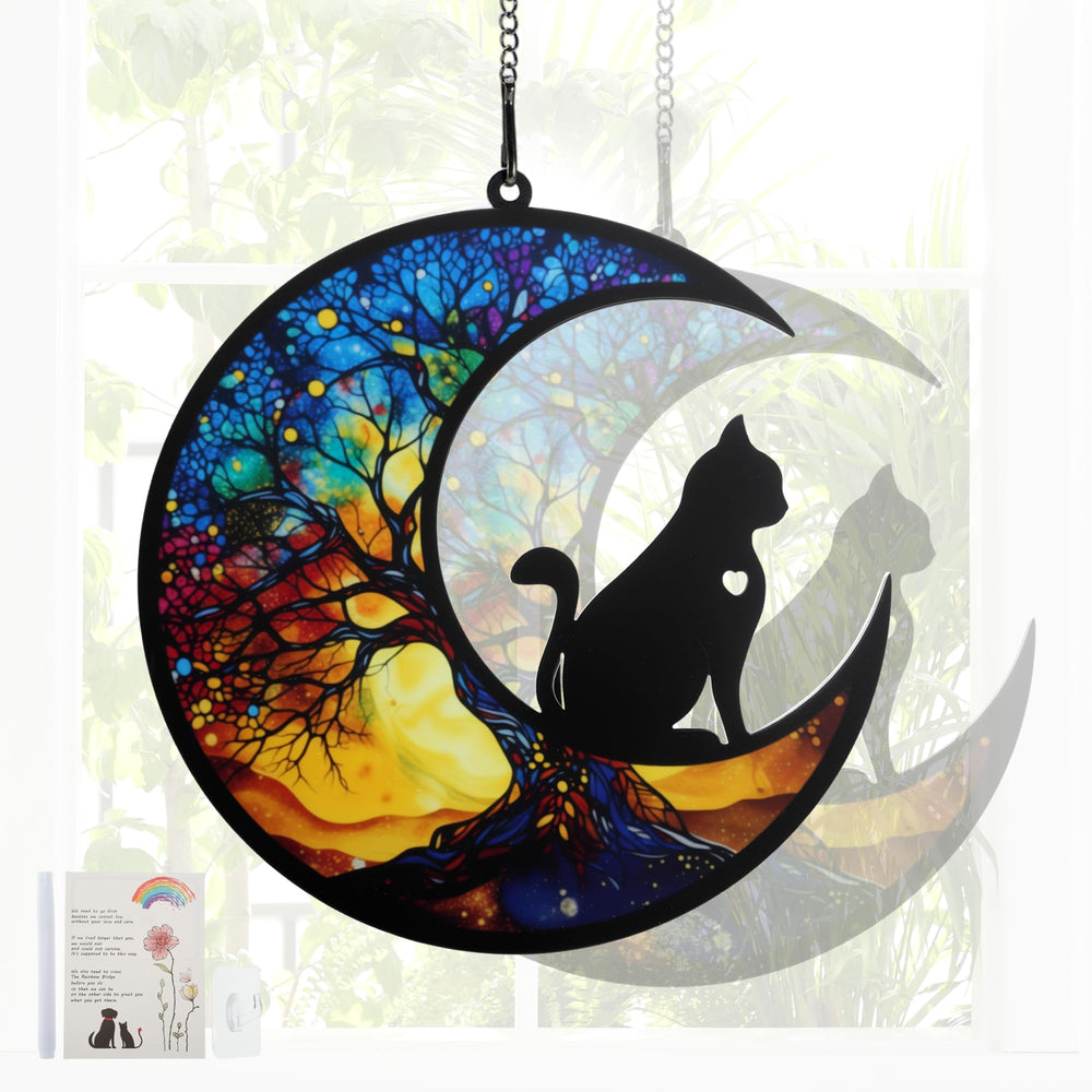 GLIDESMOOTH chat mémorial attrape-soleil arbre de vie illumine la fenêtre
