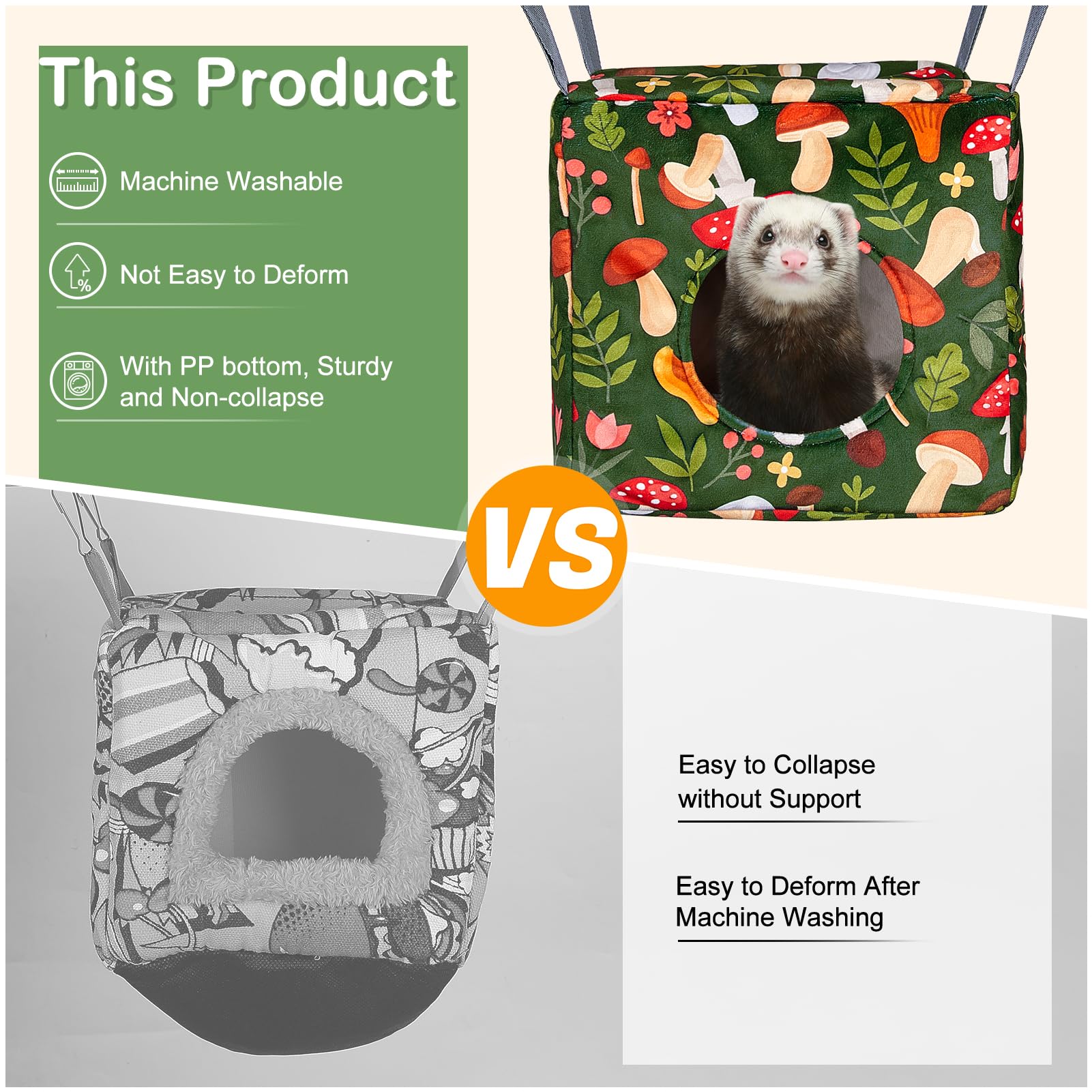 Hamac Glittme pour furet: tunnel profond pour exploration.