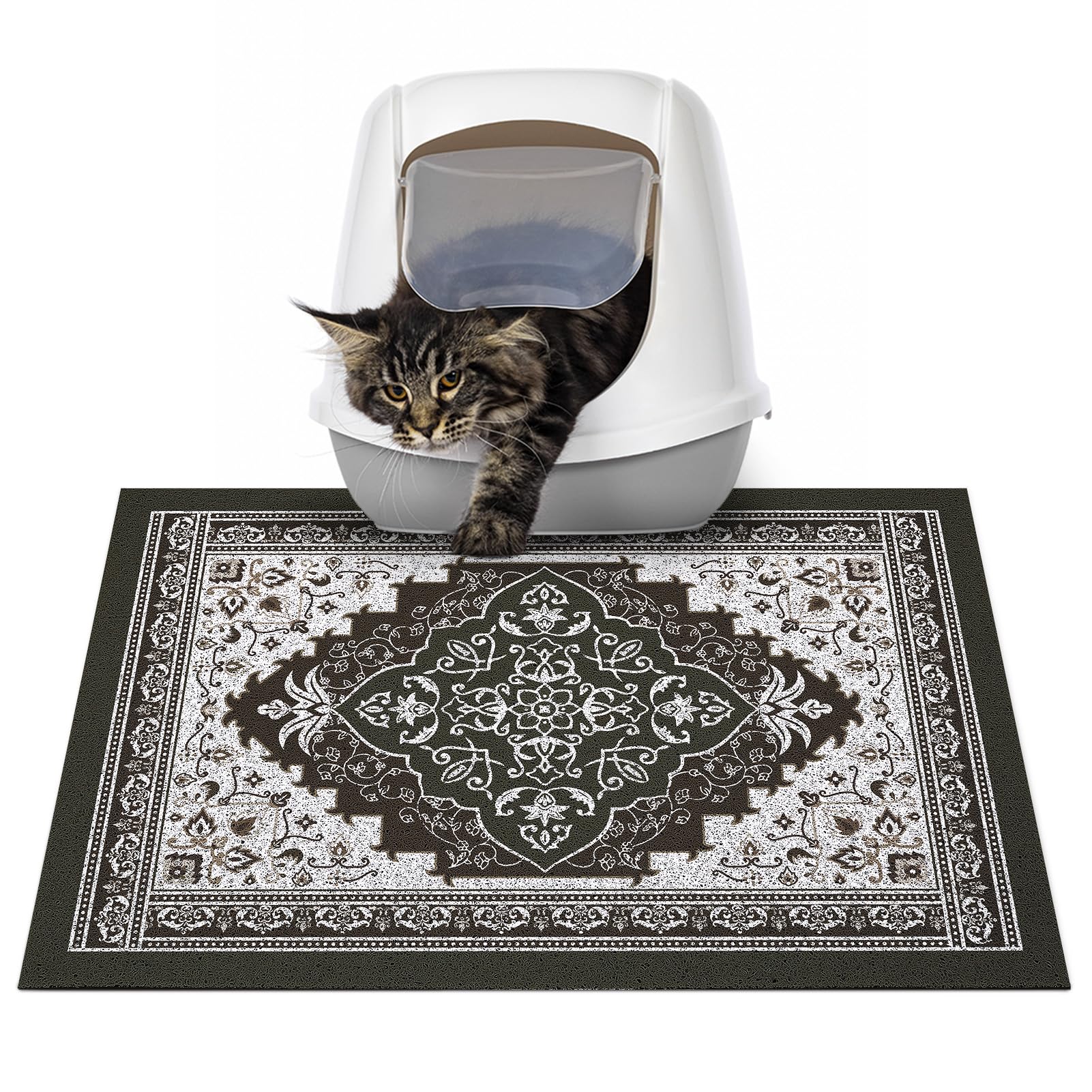 Glittme tapis-litiere-chat-24x15 anti-glisse pour stabilité autour de la caisse