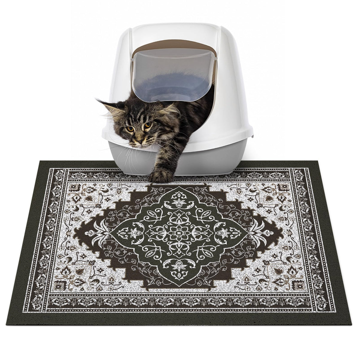 Glittme tapis-litiere-chat-24x15 anti-glisse pour stabilité autour de la caisse
