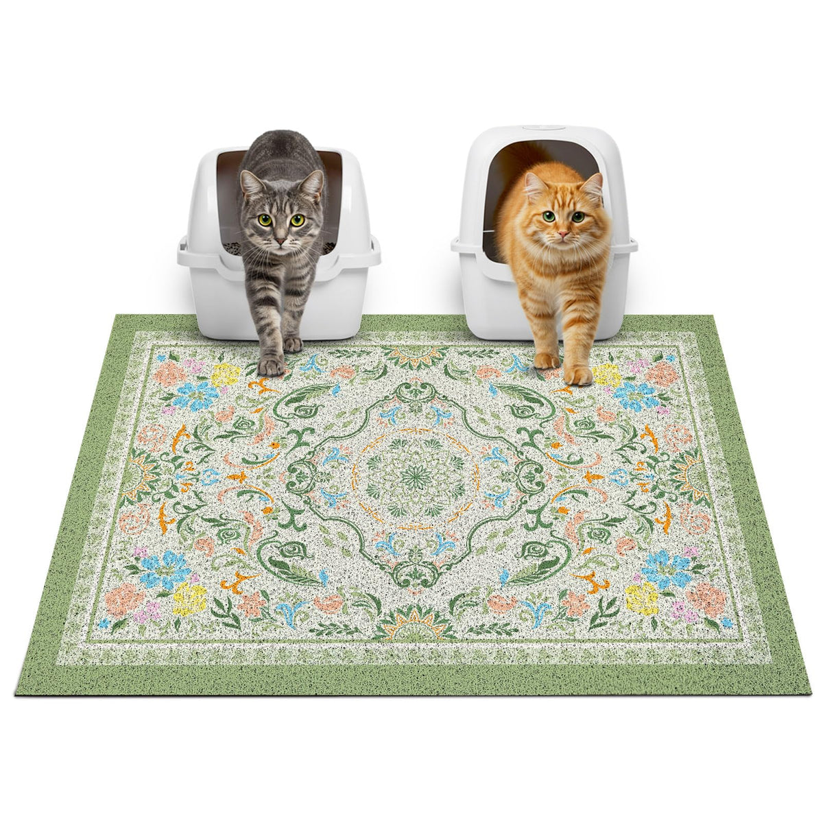 Glittme tapis litière chat anti-glisse pour sécurité et propreté du sol.