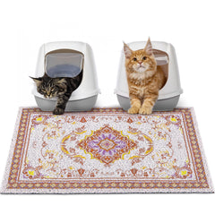 Glittme Tapis Litière Chat anti-glisse, garde le sol propre.
