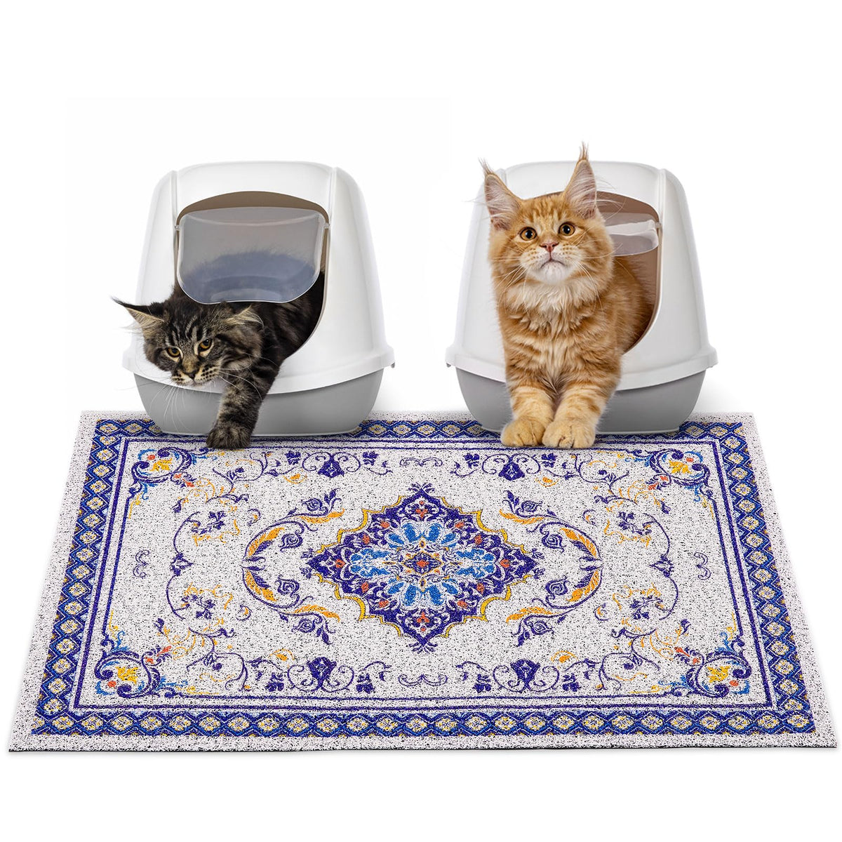 Glittme Tapis Litière chat antiderapant 33x22, capture des grains