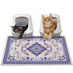 Glittme Tapis Litière chat antiderapant 33x22, capture des grains
