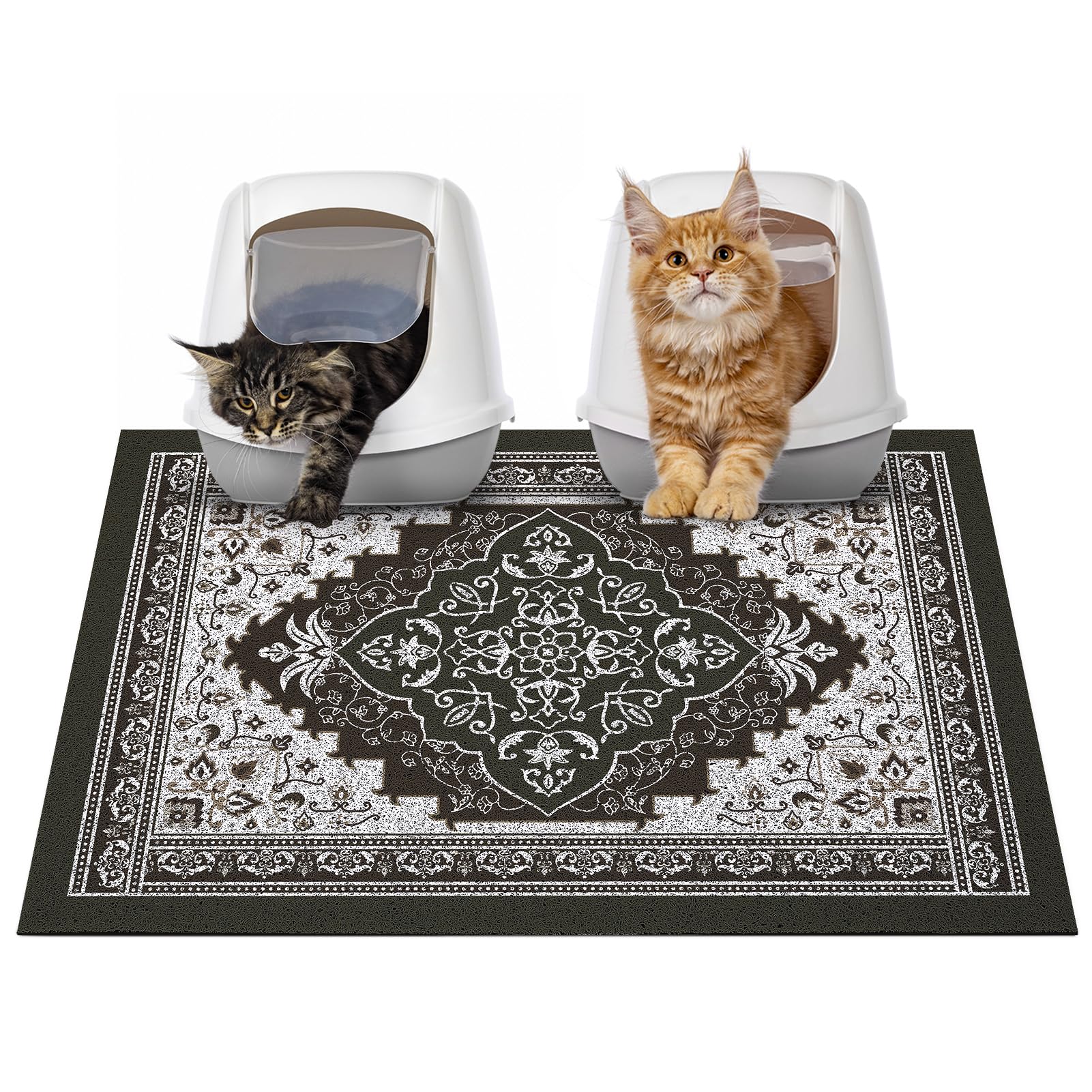 Glittme Tapis Litière Chat: anti-dérapant pour stabilité du bac et propreté.