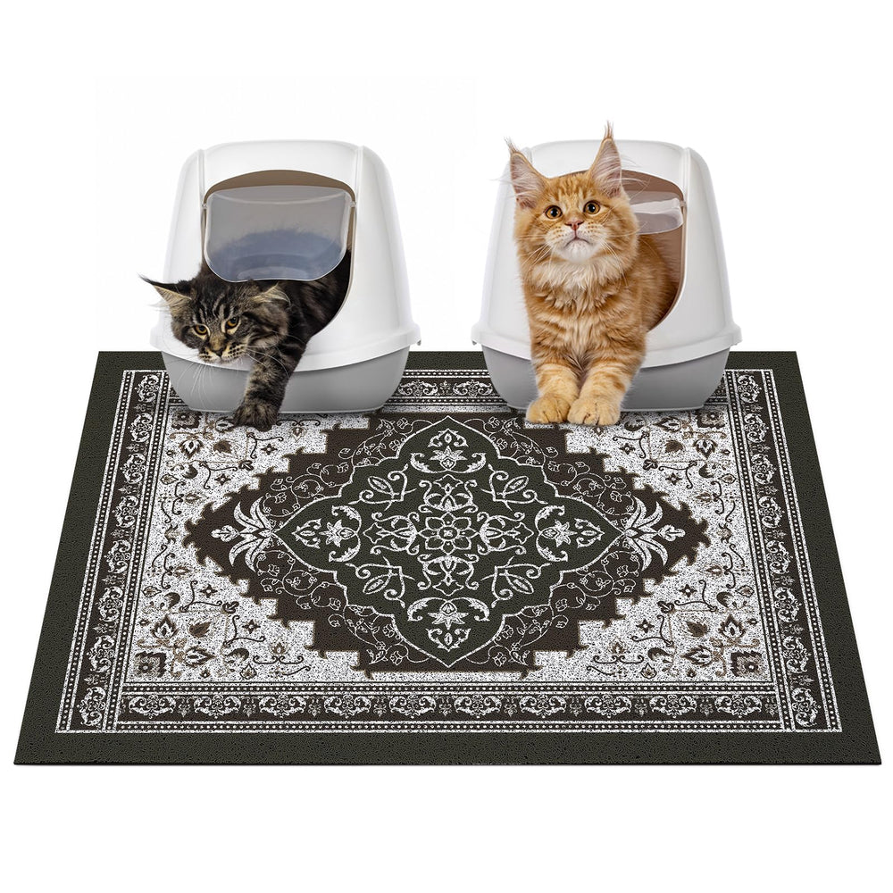 Glittme Tapis Litière Chat: anti-dérapant pour stabilité du bac et propreté.