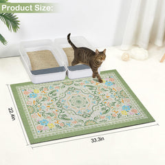 Glittme tapis litière chat collecte-litière capte les grains et évite éclaboussures.
