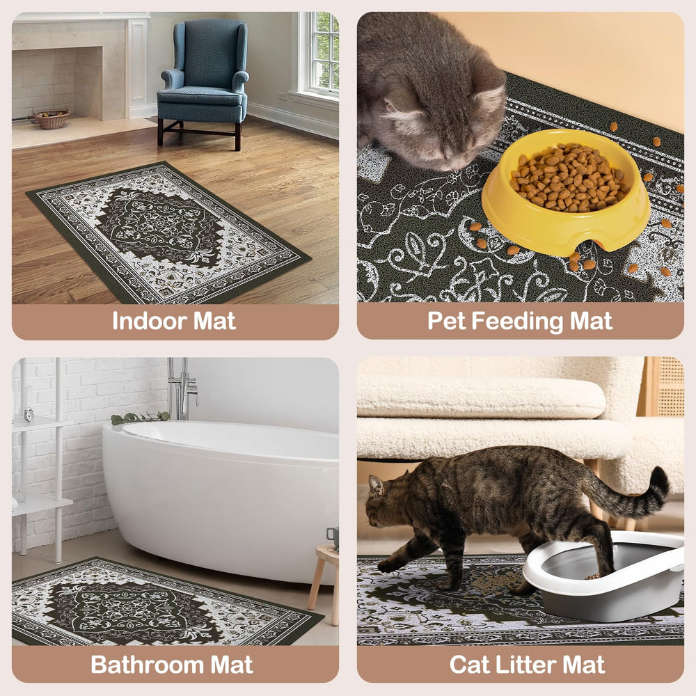 Glittme tapis litière chat facile à nettoyer, aspiration ou rinçage rapide.
