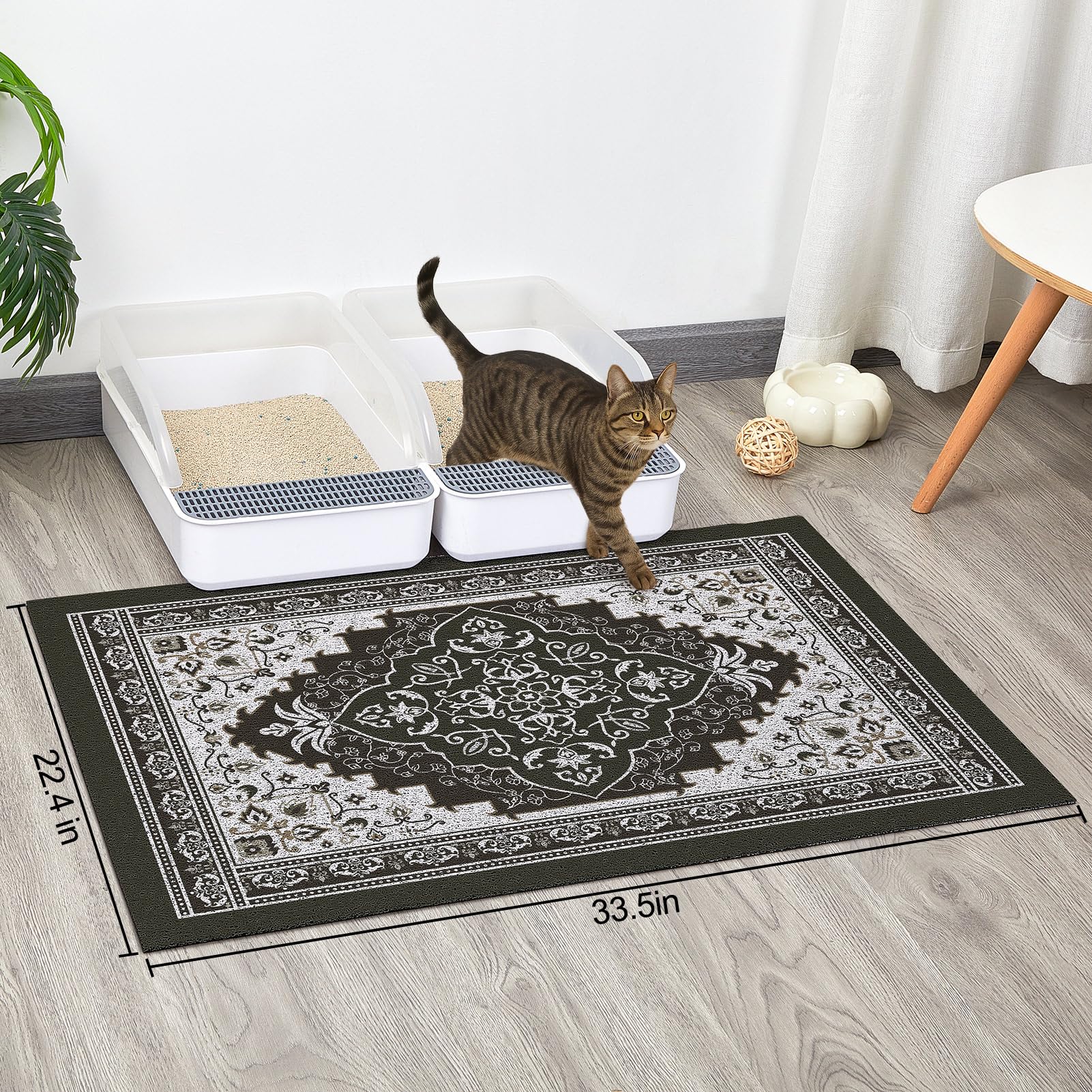 Glittme Tapis Litière Chat, maillage haute densité: capture rapide des grains de litière.