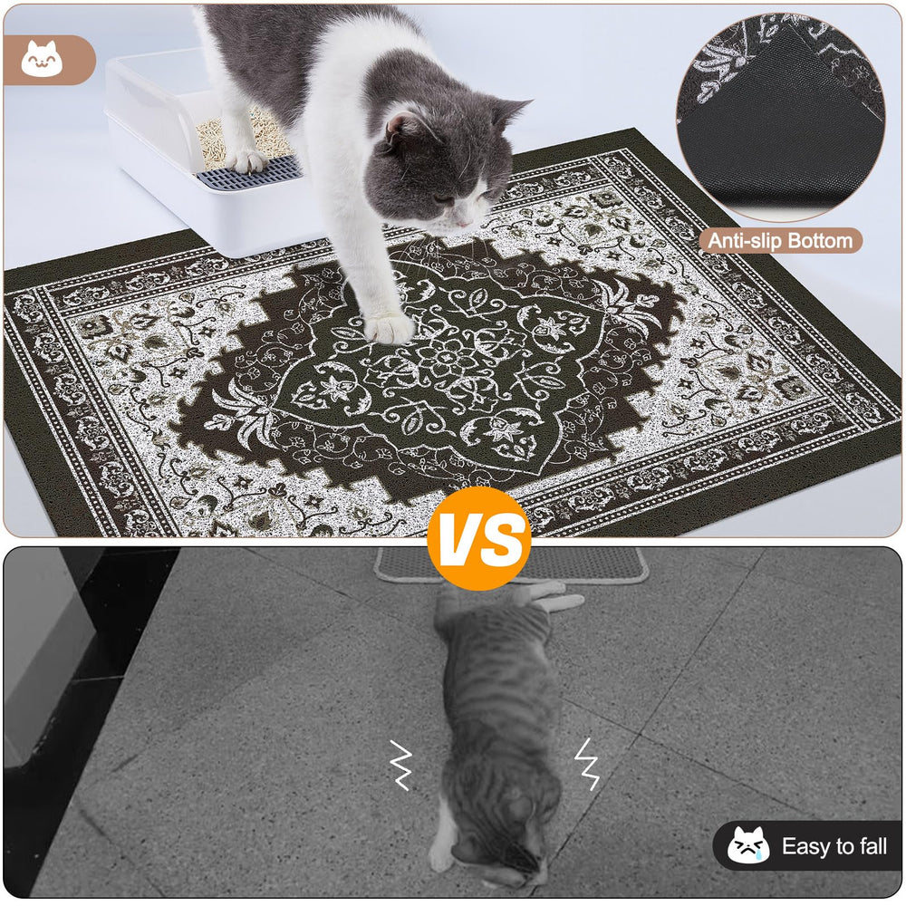 Glittme Tapis Litière Chat, PVC doux: confort pour les pattes sensibles.
