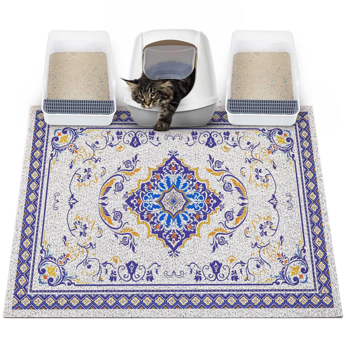 Glittme tapis-litiere-chat-xl-40x30 premier plan: surface capte efficacement les grains