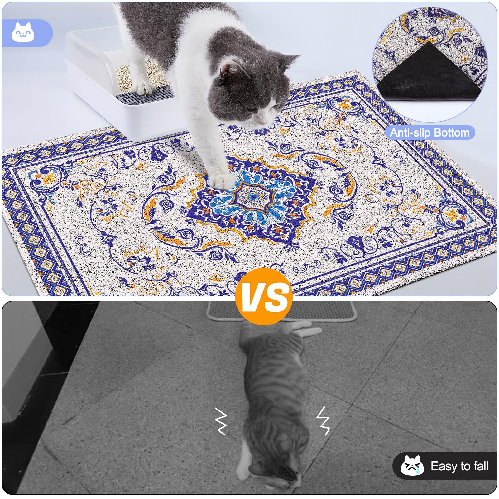 Glittme Tapis Litière couverture sol propre, réduction des débris