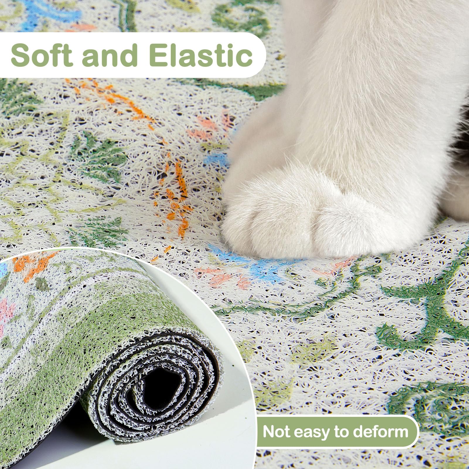 Glittme tapis litière grand-format 33x22 couvre largement l'espace sous le bac.