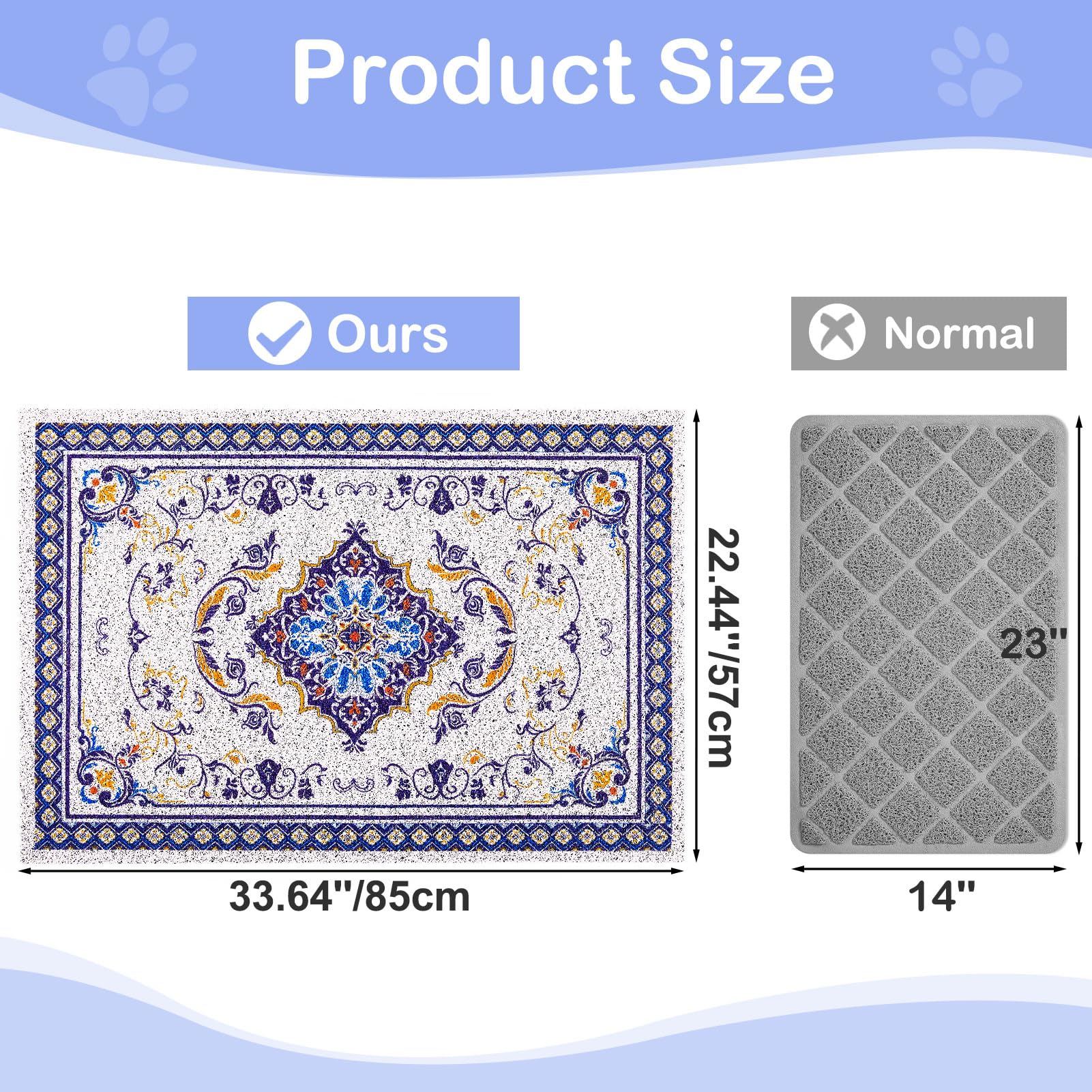 Glittme Tapis Litière usage quotidien chat, pratique pour la routine