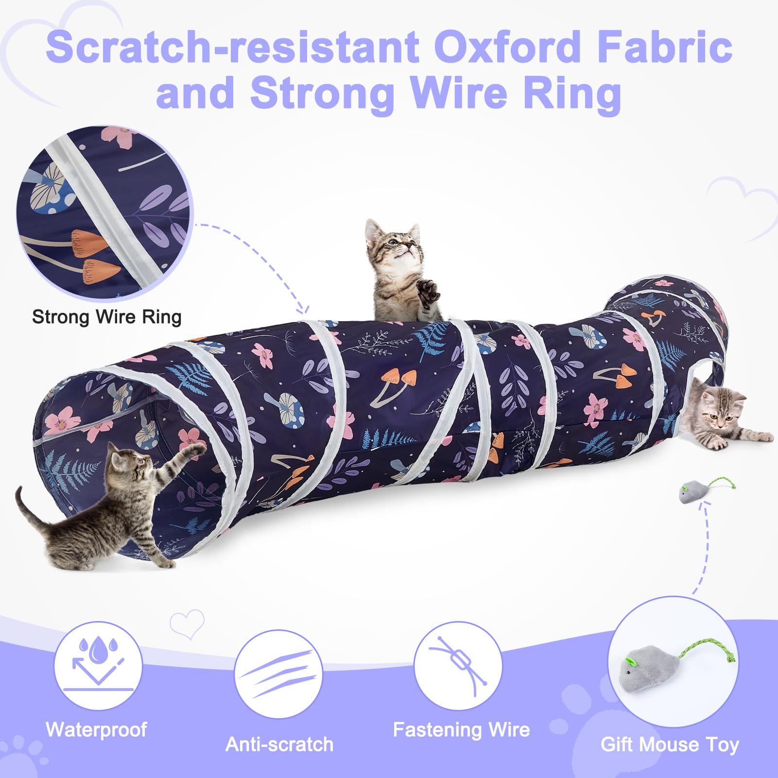 Glittme tunnel chat, espace securise pour petits animaux et jeux