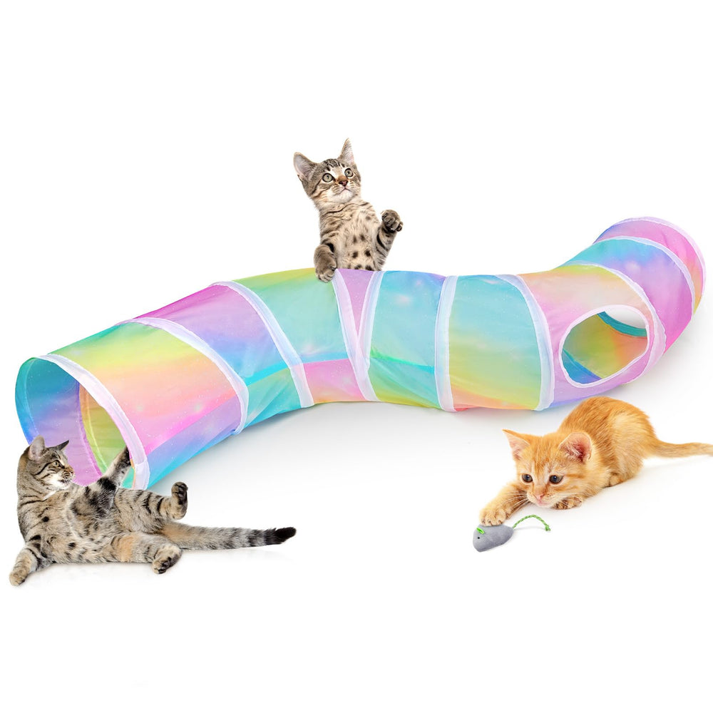 Tunnel Glittme en forme de S pour chats, espace de jeu agréable