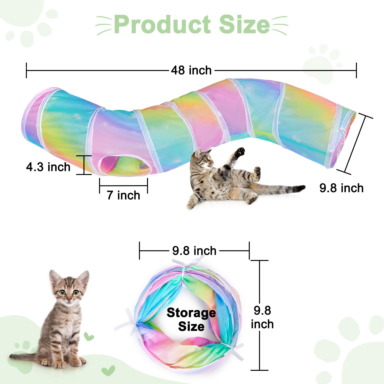 Tunnel Glittme pliable et pratique, rangement rapide
