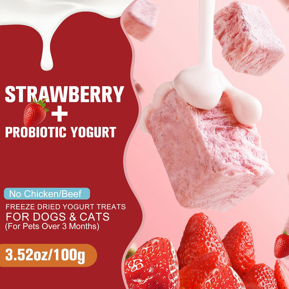 Globalpaw Yogourt séché texture croustillante attirant chiens et chats.