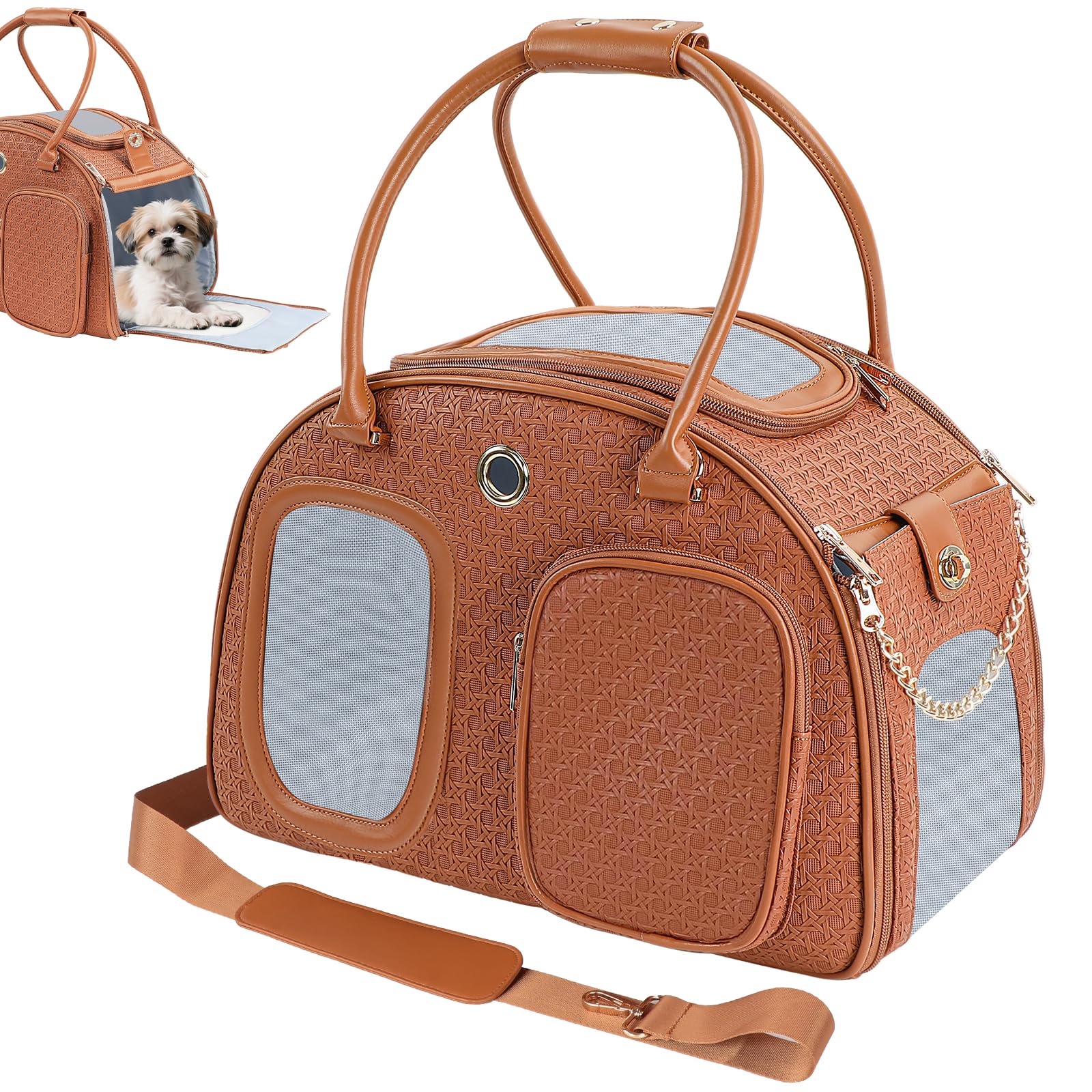 Globlyte sac pour petit chien, extérieur luxe et design élégant.