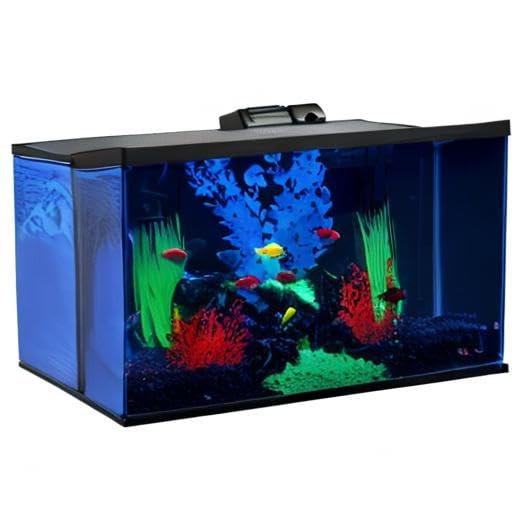 Décor coloré et gravier GloFish renforçant l’apparence lumineuse