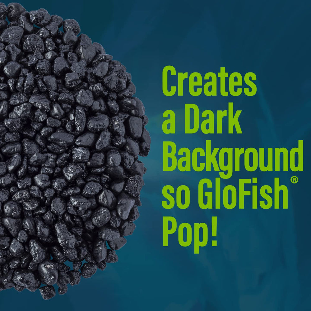 GloFish gravier noir – substrat accent pour décor et plantes fluorescentes.