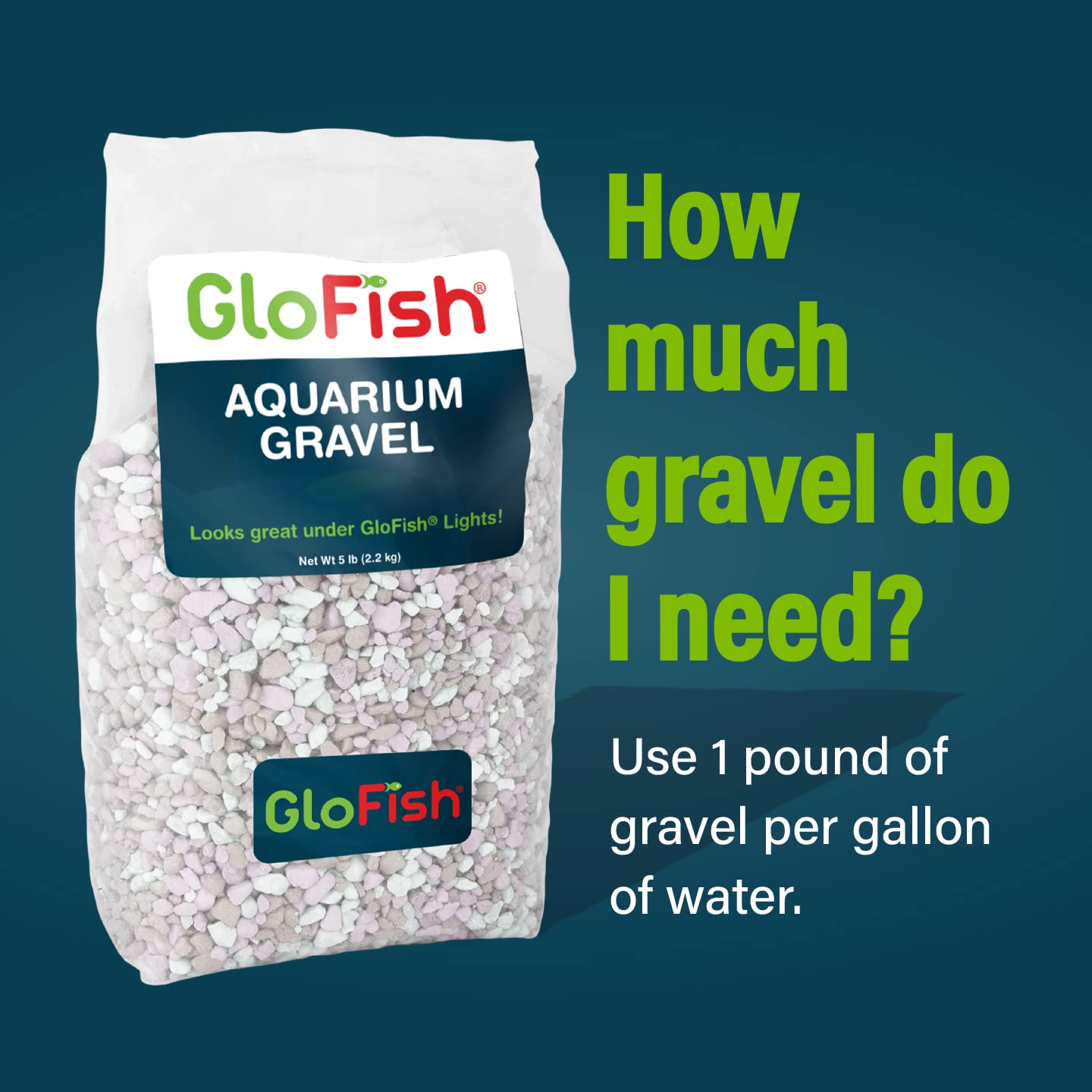 GloFish gravier et plantes, mélange attrayant pour l’aménagement du bac.