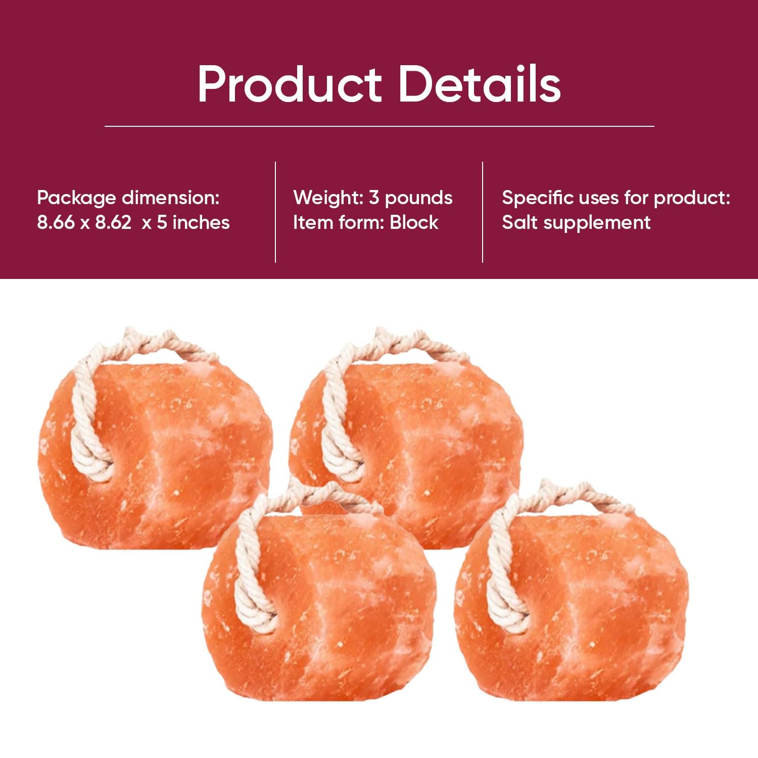 Glowyn Pink bloc sel Himalayen utilisé pour bovins et alimentation minérale.
