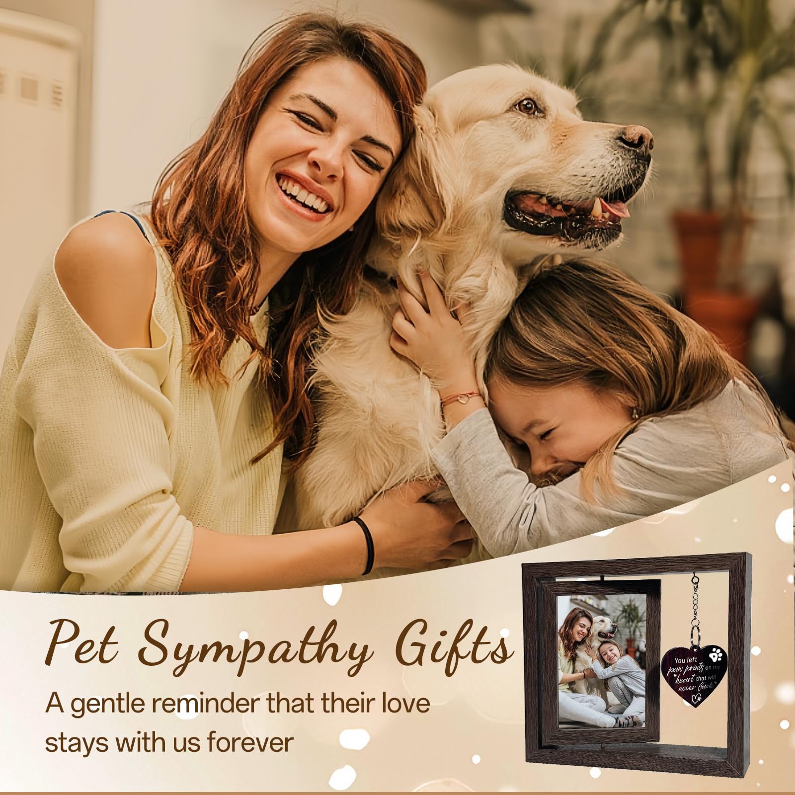Charme cœur Gluimayo intégré, message touchant pour honorer un animal aimé.