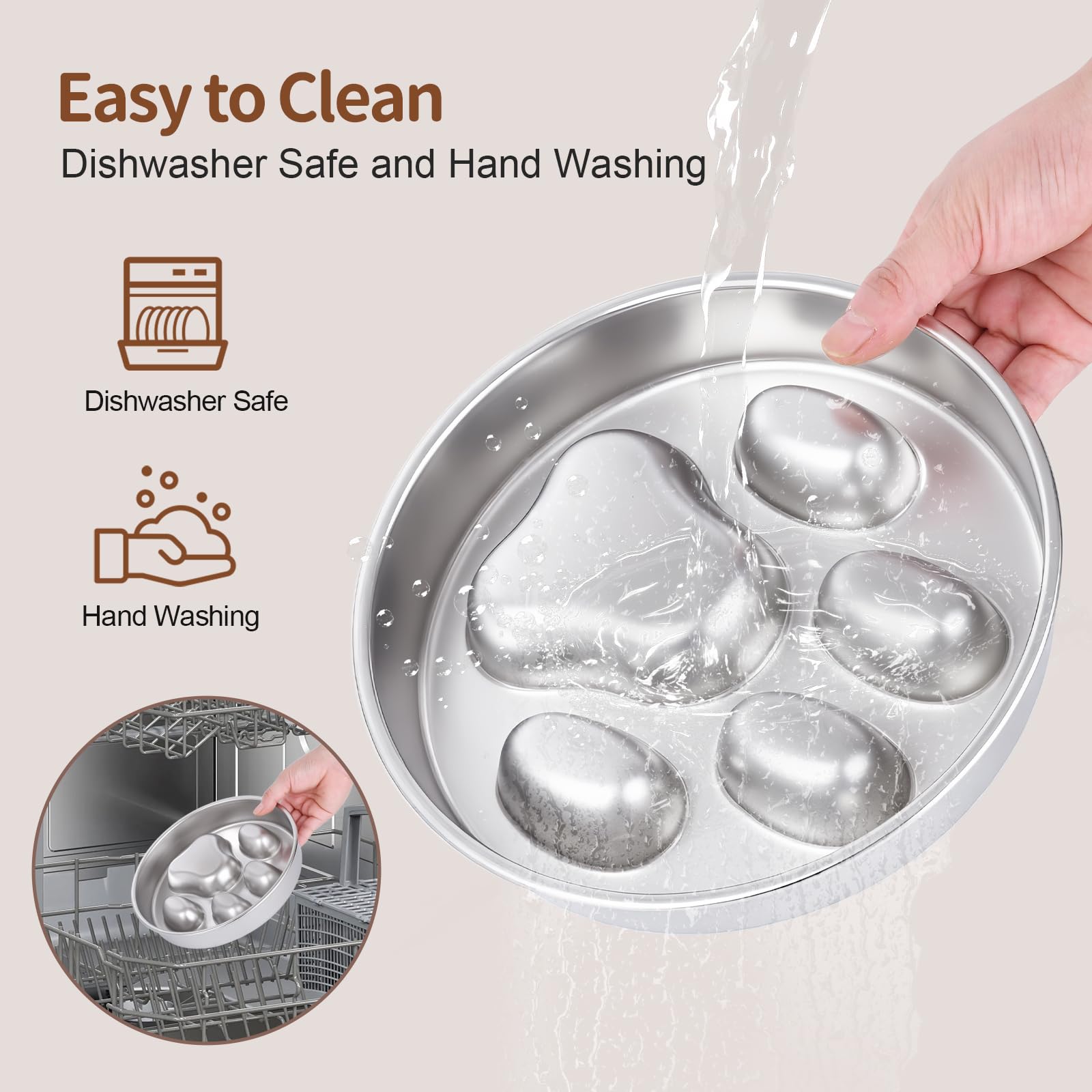GLYVIAN Slow Feeder base silicone antiderapante assure stabilité sur sol mouillé.