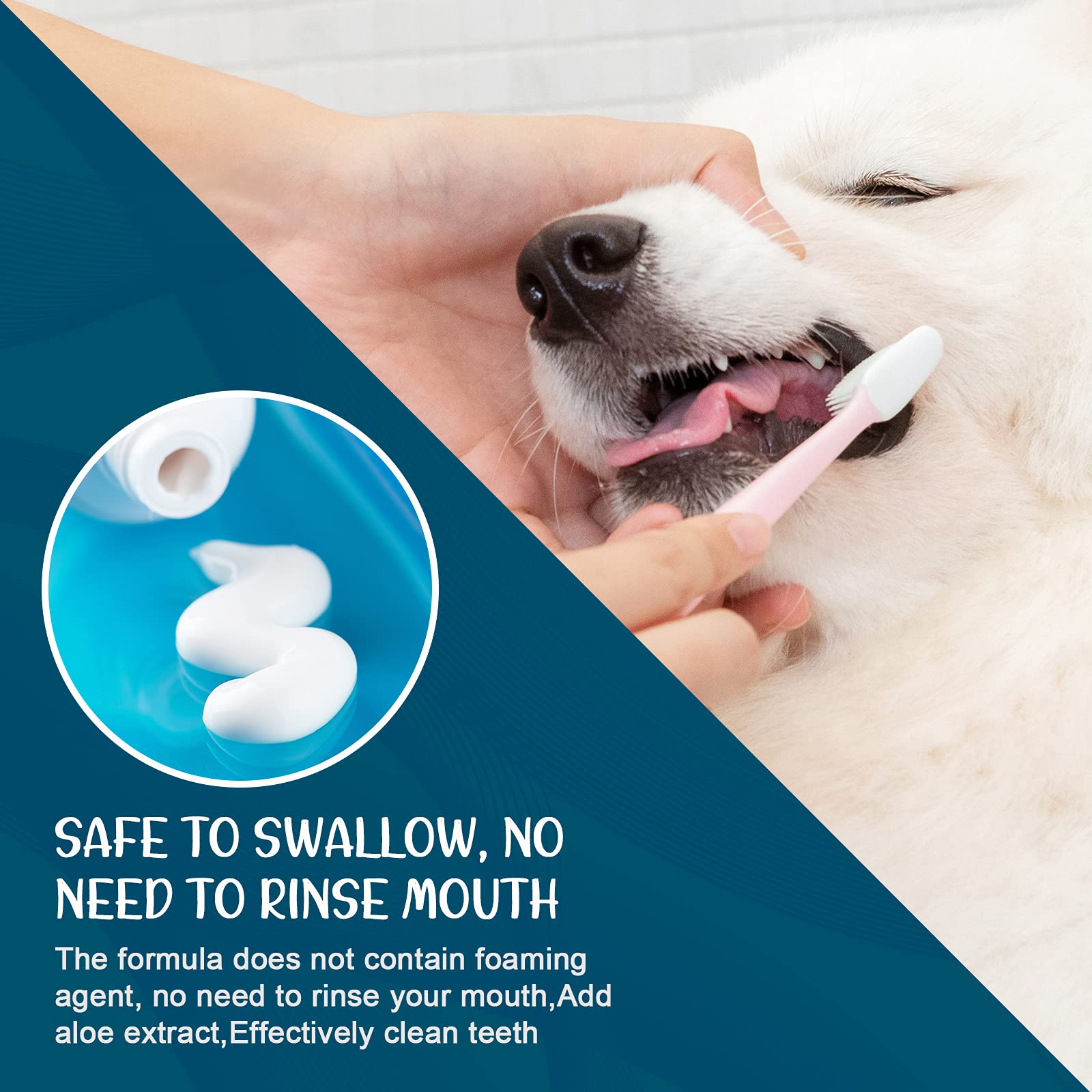 GNAPY application facile du dentifrice chien lors des brossages.